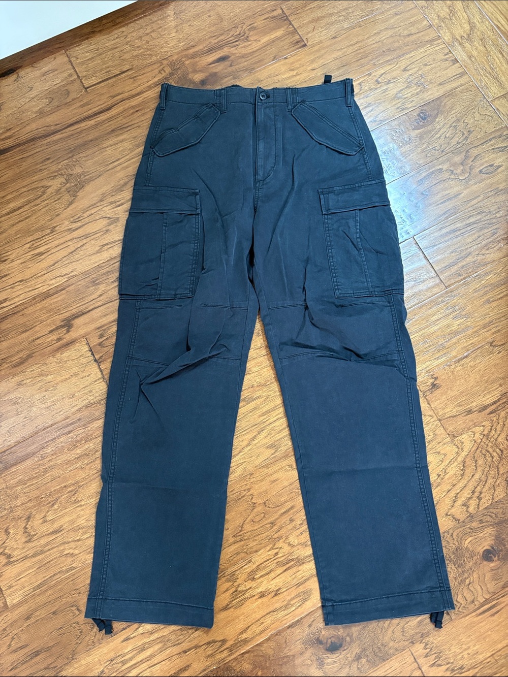 Men's Black Cargo Pants - Durable Utility Trousers
